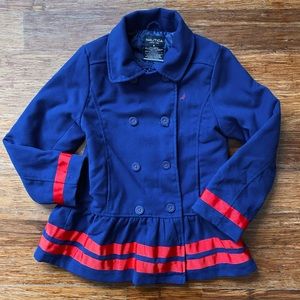NAUTICA Girl's Button/Zipper Ruffle Hem Jacket MSRP $79.50 sz 8